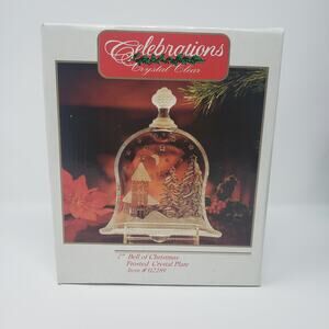 Celebrations Crystal Clear 7" Bell of Christmas Frosted Crystal Plate